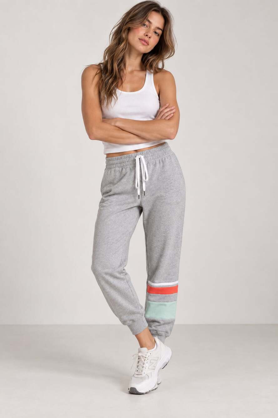 Current/Elliott The Track Pants Size 0 Heather Grey Fleece Joggers